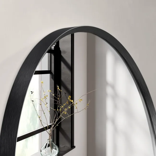 Rory Matt Black Arched Mirror 750x500mm