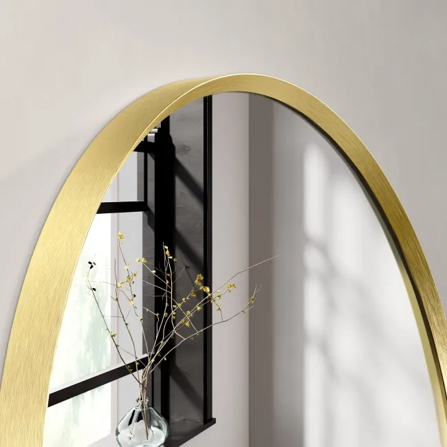 Rory Brushed Brass Arched Mirror 750x500mm
