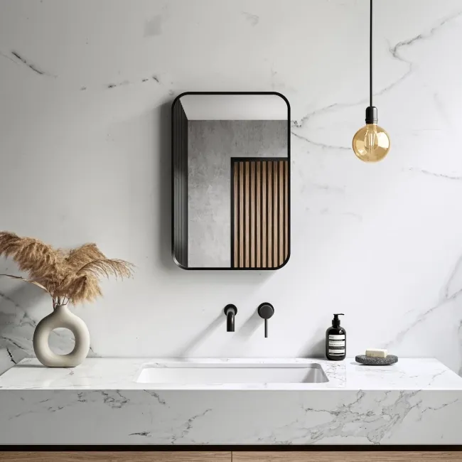 Nina Black Framed Mirror 600x400mm