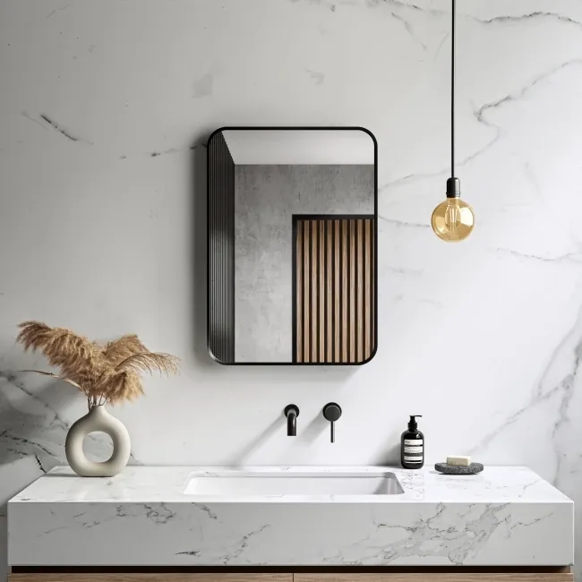 Nina Black Framed Mirror 700x500mm