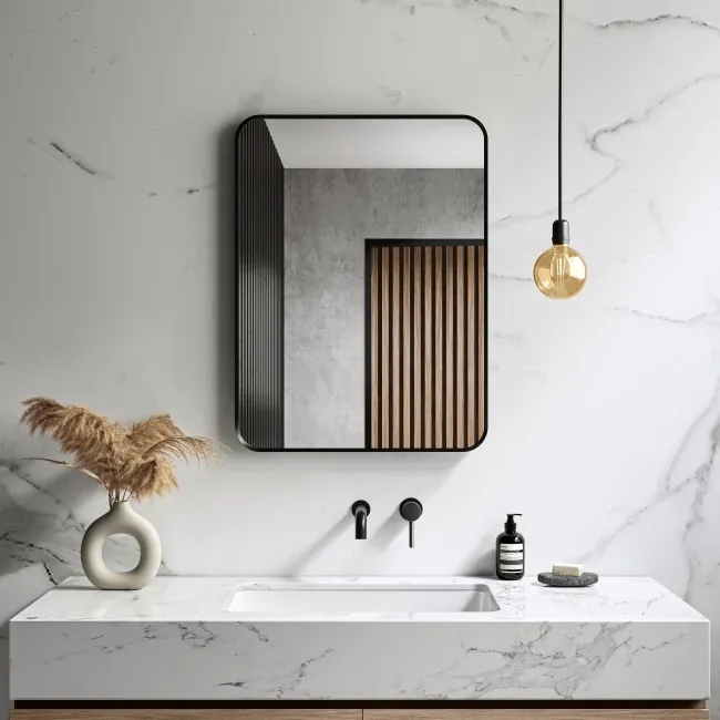 Nina Black Framed Mirror 800x600mm