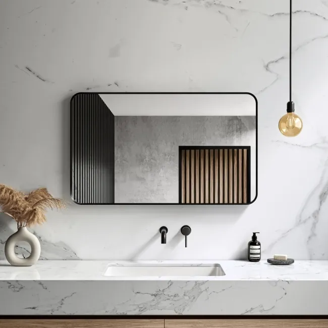 Nina Black Framed Mirror 600x1000mm