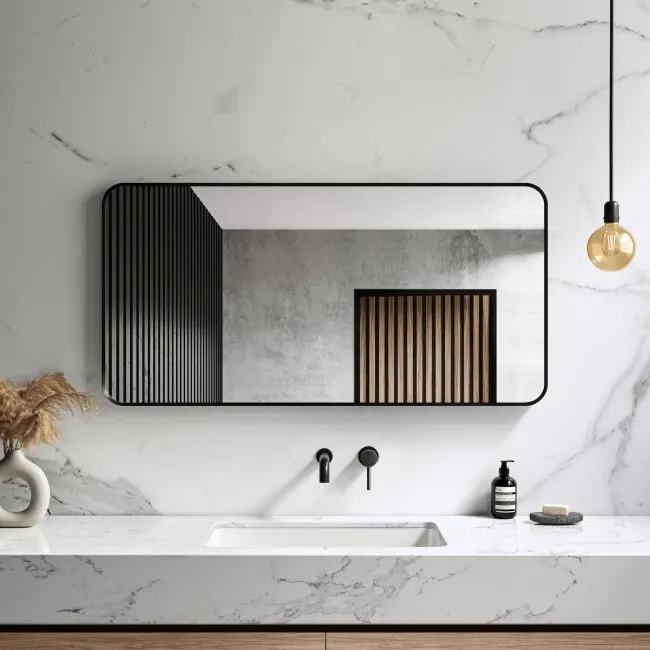 Nina Black Framed Mirror 600x1200mm