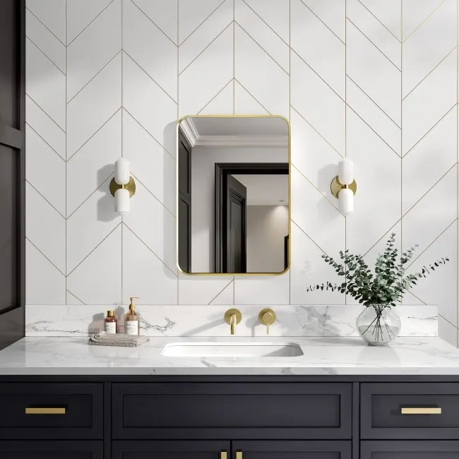 Nina Brushed Brass Mirror 700x500mm