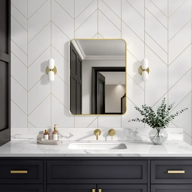 Nina Brushed Brass Mirror 800x600mm