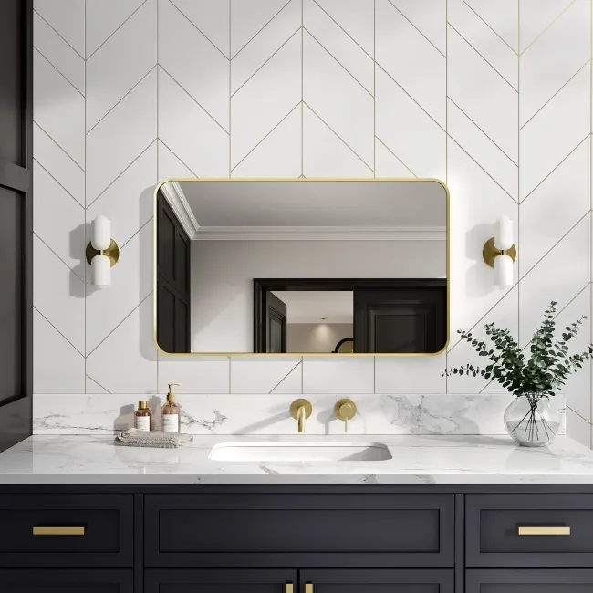 Nina Brushed Brass Mirror 600x1000mm