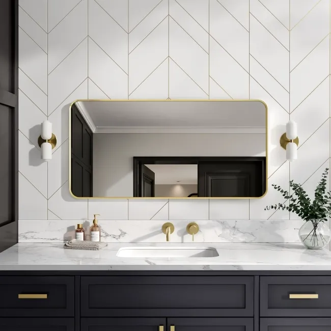 Nina Brushed Brass Mirror 600x1200mm