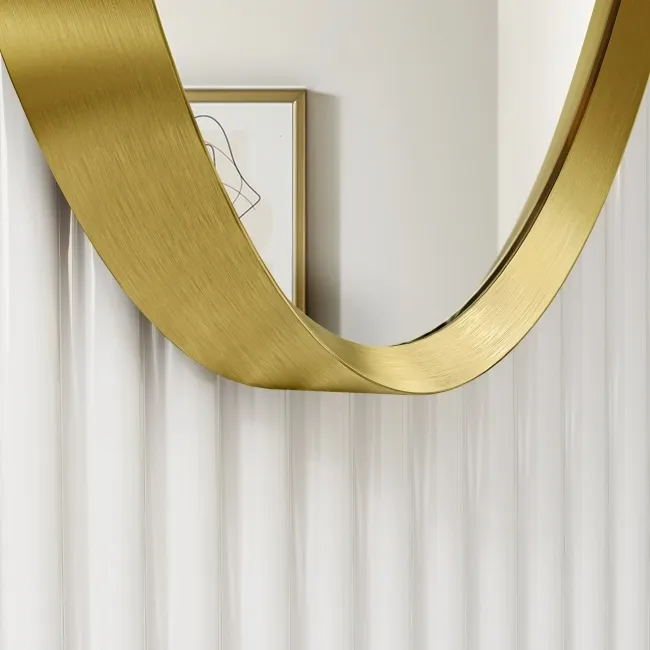 Adele Pill Brushed Brass Mirror 800x400mm