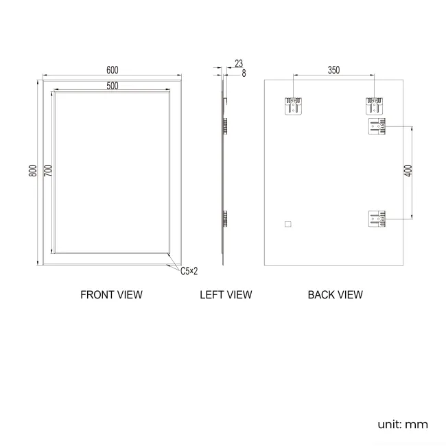 Abbie Silver Mirror 800x600mm