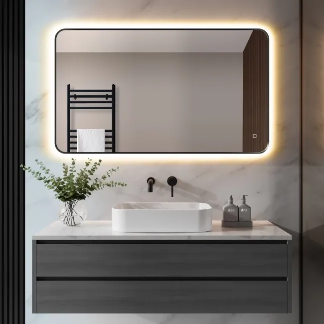 Nina Black Framed Backlit Illuminated LED Mirror 700x1200mm