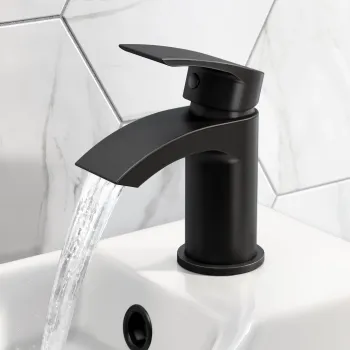 Spey Matt Black Cloakroom Basin Mixer Tap