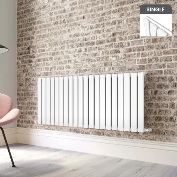 Faro White Single Flat Panel Horizontal Radiator 600x1400mm