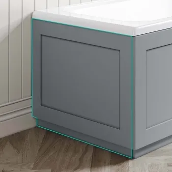 Monaco Dove Grey Wooden Bath End Panel 680mm