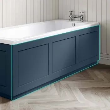 Traditional Navy Blue Wooden Bath Front Panel 1700mm