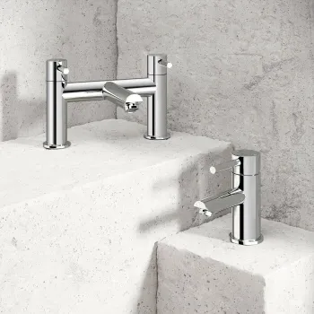 Trent Chrome Basin & Bath Mixer Tap Set