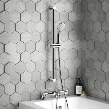 Lismore Bath Mounted Round Thermostatic Bath Filler Shower Set