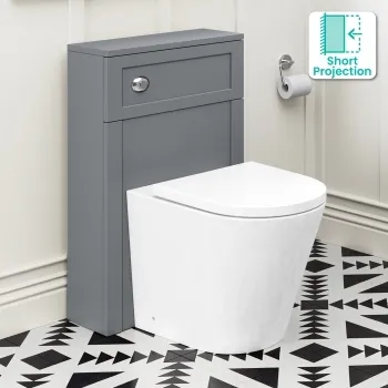 Bermuda Traditional Dove Grey Slimline Back To Wall Unit and Boston Toilet