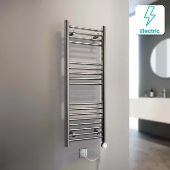 Barcelona Electric Chrome Straight Heated Towel Rail 1200x400mm