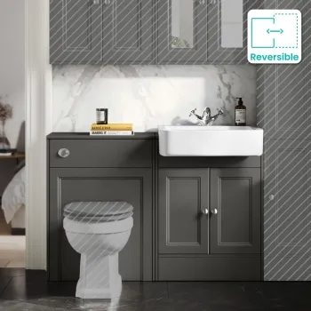 Monaco Graphite Grey Basin Vanity and Back To Wall Unit 1200mm (Excludes Pan & Cistern)