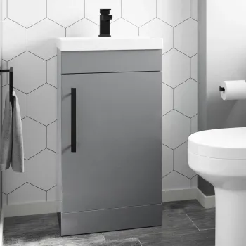 Avon Stone Grey Basin Vanity 450mm - Black Accents