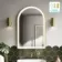 Maya Brushed Brass Arched Illuminated LED Mirror 750x500mm