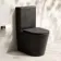 Loma Matt Black Rimless Fully Back To Wall Close Coupled Toilet With Premium Soft Close Seat