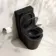 Loma Matt Black Rimless Fully Back To Wall Close Coupled Toilet With Premium Soft Close Slim Seat