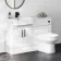 100% Waterproof - Harper Gloss White PVC Combination Vanity Basin and Miami Toilet 1200mm - Black Accents