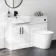 100% Waterproof - Harper Gloss White PVC Combination Vanity Basin and Boston Toilet 1200mm - Black Accents