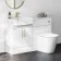 100% Waterproof - Harper Gloss White PVC Combination Vanity Basin and Boston Toilet 1200mm - Brushed Brass Accents