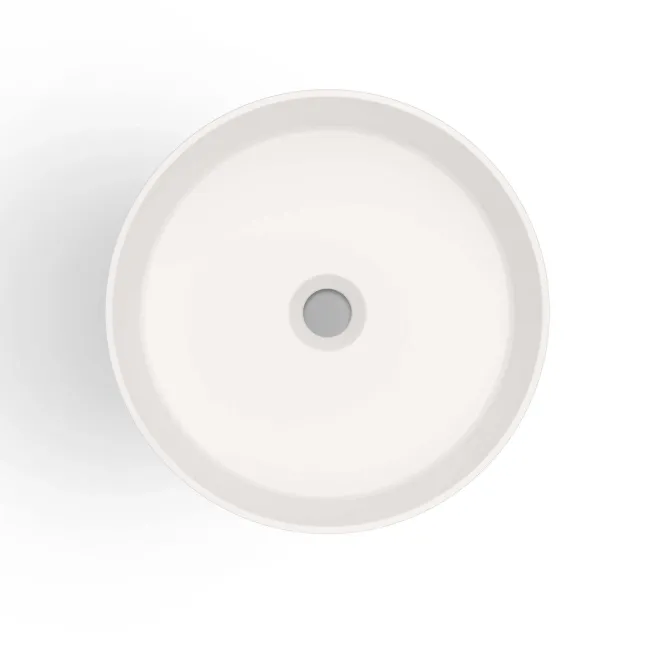 Missouri Matt White Round Counter Top Stone Basin