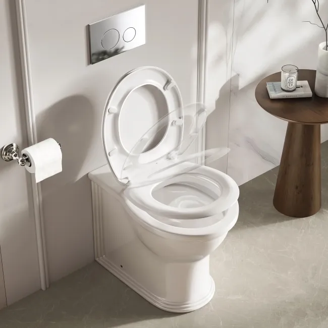 Alma Traditional Rimless Back To Wall Toilet With Premium Soft Close Slim Seat