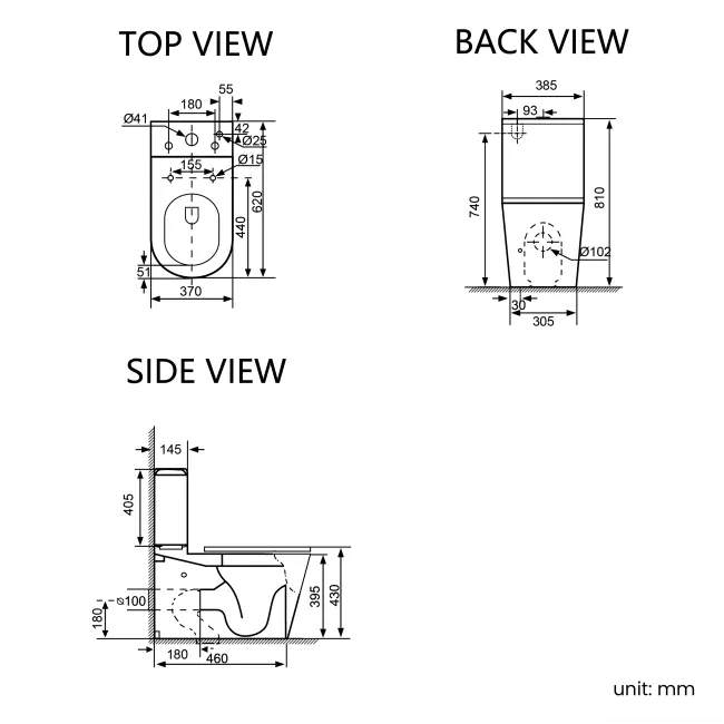 Loma Rimless Fully Back To Wall Close Coupled Toilet With Premium Soft Close Slim Seat