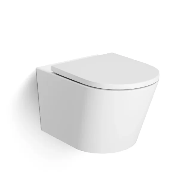 Loma Matt White Rimless Wall Hung Toilet With Premium Soft Close Seat