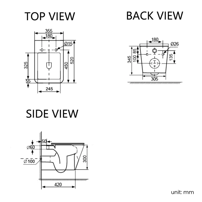Kent Rimless Tornado Wall Hung Toilet With Premium Soft Close Slim Seat