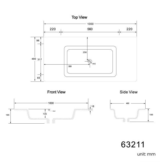 Maru Walnut Wood Grain Vanity Unit 1000mm