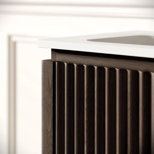 Maru Black Oak Wood Grain Vanity Unit 1000mm