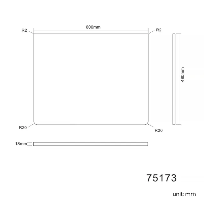 Maru Black Oak Wood Grain Vanity Cabinet 600mm with Matt White Stone Top - Basin Not Included