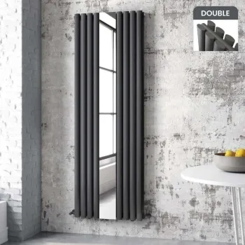 Marseille Anthracite Double Vertical Mirror Radiator 1800x620mm