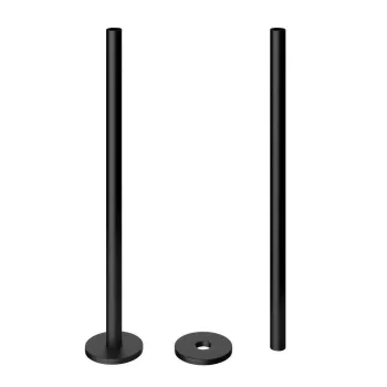 Matt Black Pipe Connectors For Heated Towel Rails & Radiators (Pair) 300mm