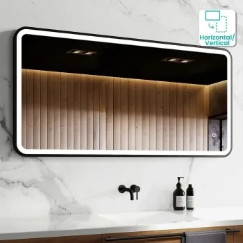 Olivia Black Framed Illuminated LED Mirror 600x1200mm