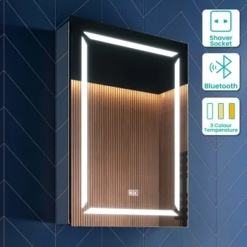 Haisley Illuminated LED Mirror Cabinet With BLUETOOTH Speaker 700x500mm