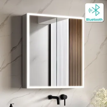 Margot Illuminated LED Mirror Cabinet With BLUETOOTH Speaker & USB Port 700x600mm