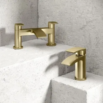 Severn Brushed Brass Basin & Bath Mixer Tap Set