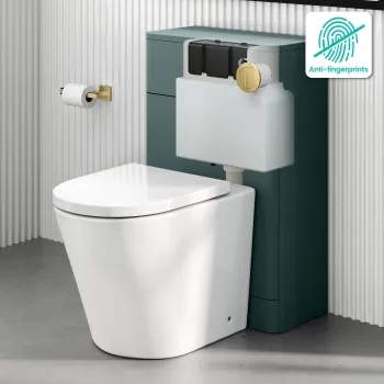 Arizona Pneumatic Concealed Cistern With Brushed Brass Round Push Button