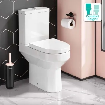 Denver Rimless Comfort Height Close Coupled Toilet With Soft Close Seat