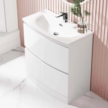 Bali Gloss White Basin Drawer Vanity 800mm
