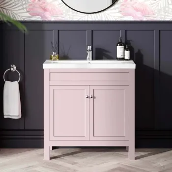 Bermuda Cashmere Pink Basin Vanity 800mm