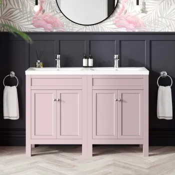 Bermuda Cashmere Pink Double Basin Vanity 1200mm