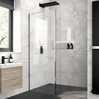 Copenhagen Easy Clean 8mm Wet Room Shower Glass 800mm & 250mm Return Panel